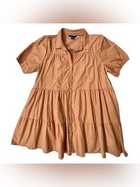 18 Centimeters tan brown trapeze babydoll mini dress US women’s large EUC
